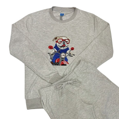 Pijama Nick Bulldog Moto gris claro adulto